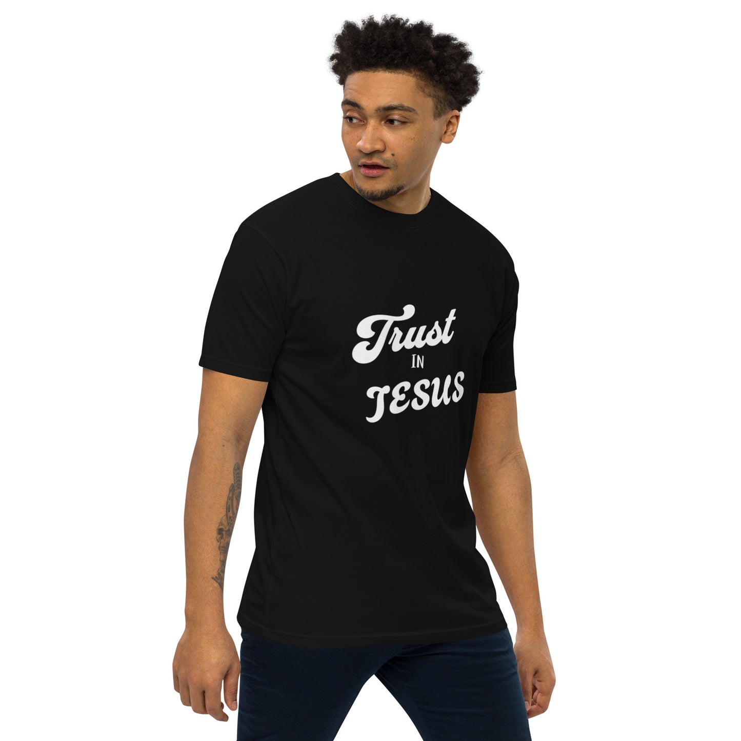 Trust In Jesus Men’s premium heavyweight tee XL