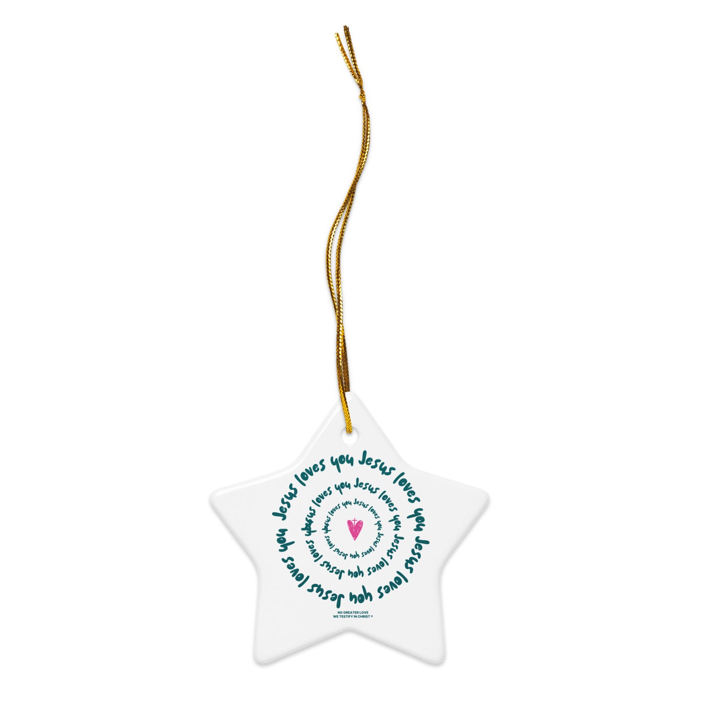 Jesus Loves You Double-sided ceramic ornaments Star