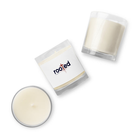 Rooted In Christ Glass jar soy wax candle 