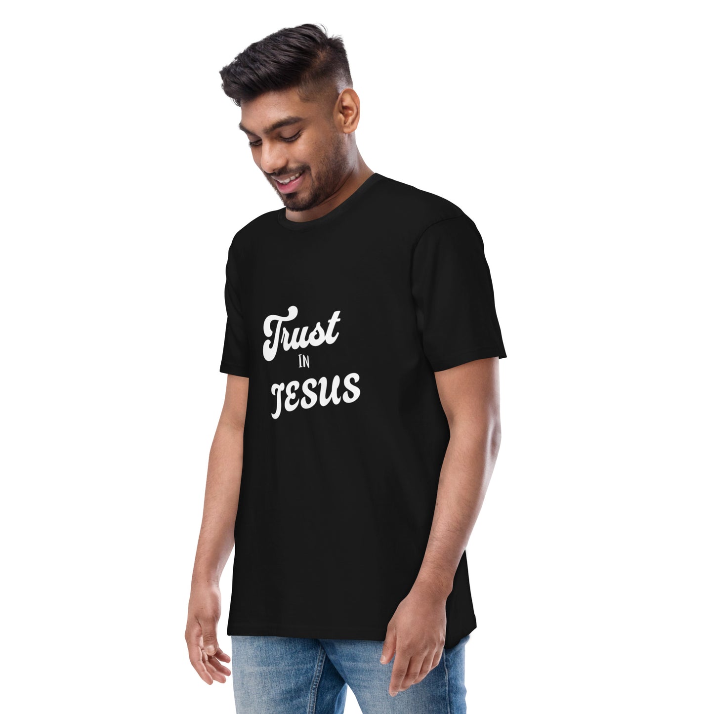 Trust In Jesus Men’s premium heavyweight tee M