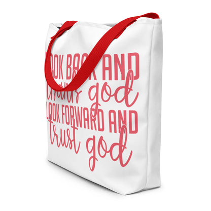 Look Back And Thank God All-Over Print Large Tote Bag