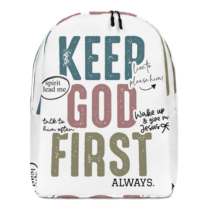 Keep God First Always Minimalist Backpack Default Title