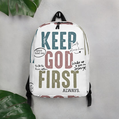 Keep God First Always Minimalist Backpack