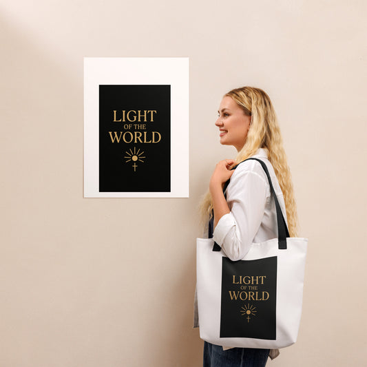 Light Of The World Tote bag Black