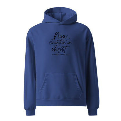 New Creation In Christ Unisex oversized hoodie Cobalt
