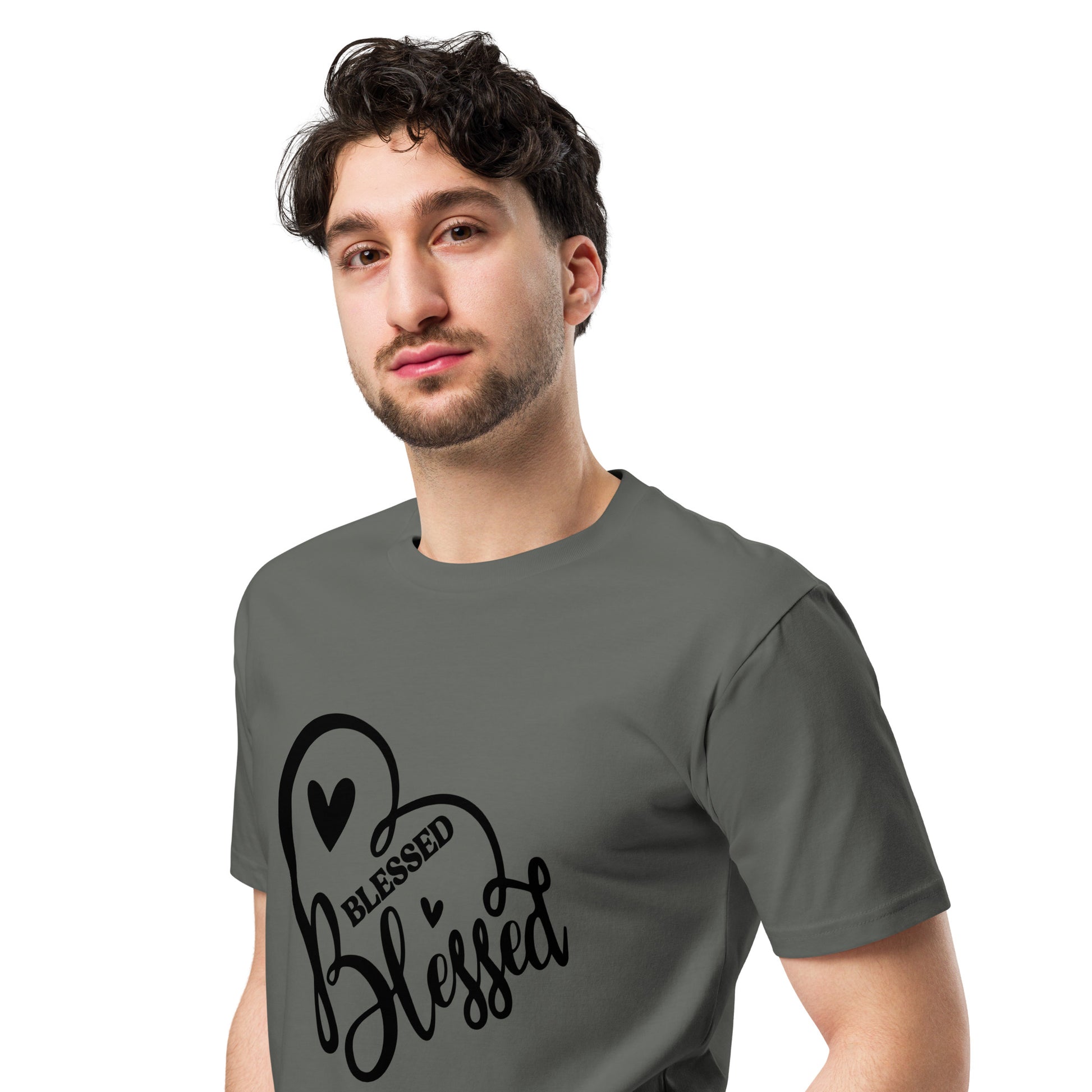 Blessed Unisex premium t-shirt Charcoal