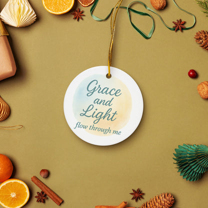 Grace And Light Flow Through Me Double-sided ceramic ornaments Circle