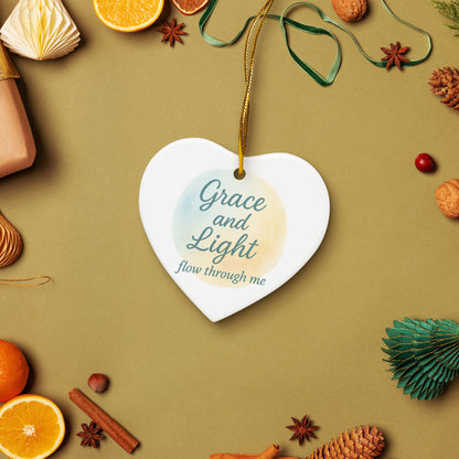 Grace And Light Flow Through Me Double-sided ceramic ornaments
