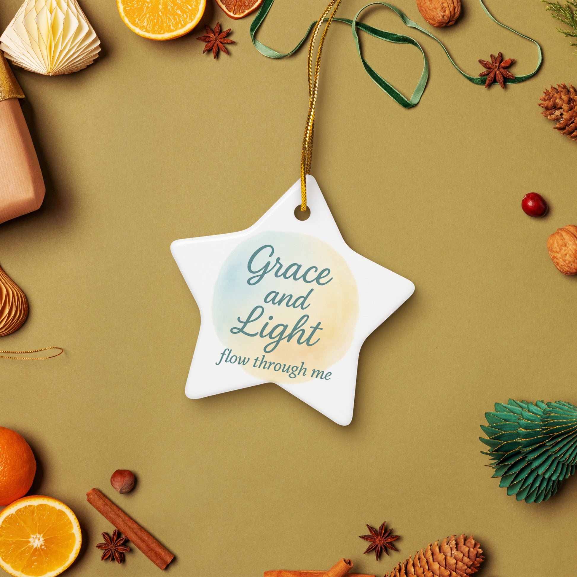 Grace And Light Flow Through Me Double-sided ceramic ornaments