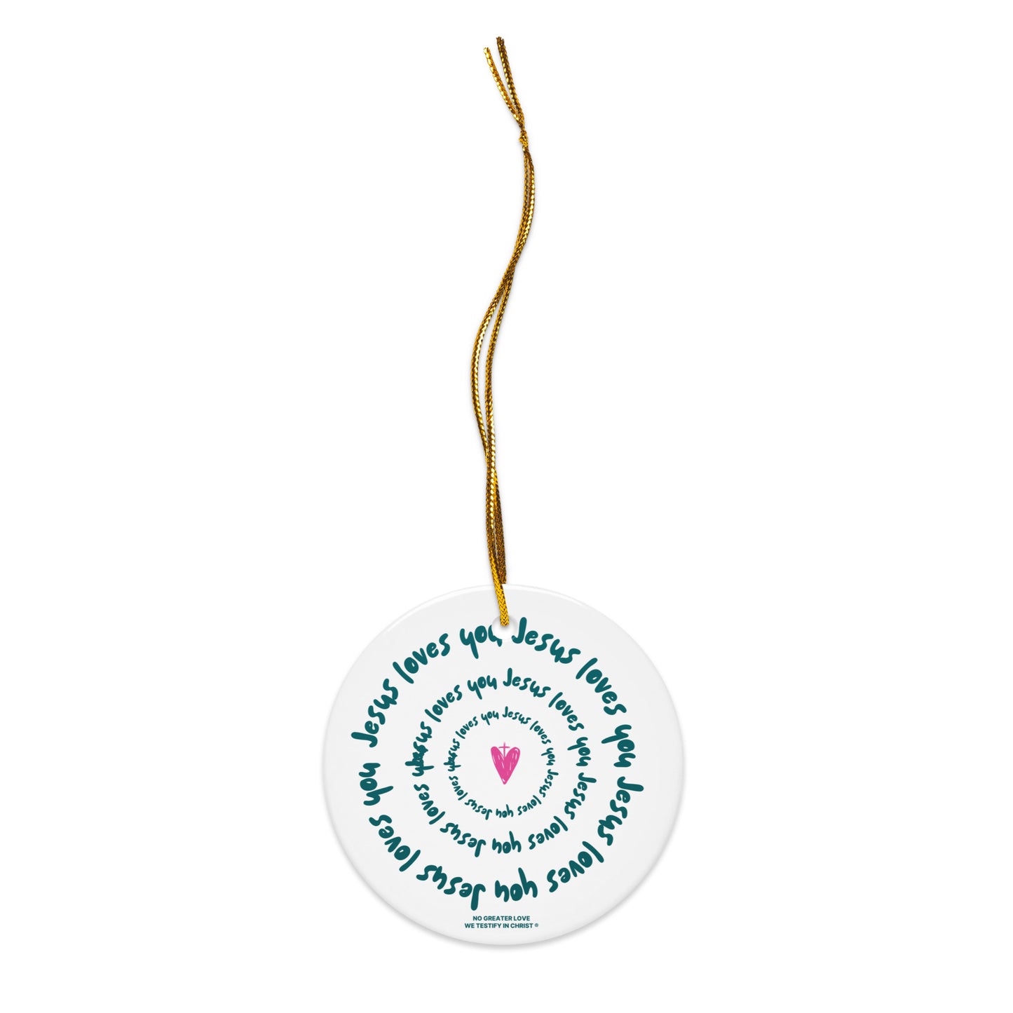 Jesus Loves You Double-sided ceramic ornaments