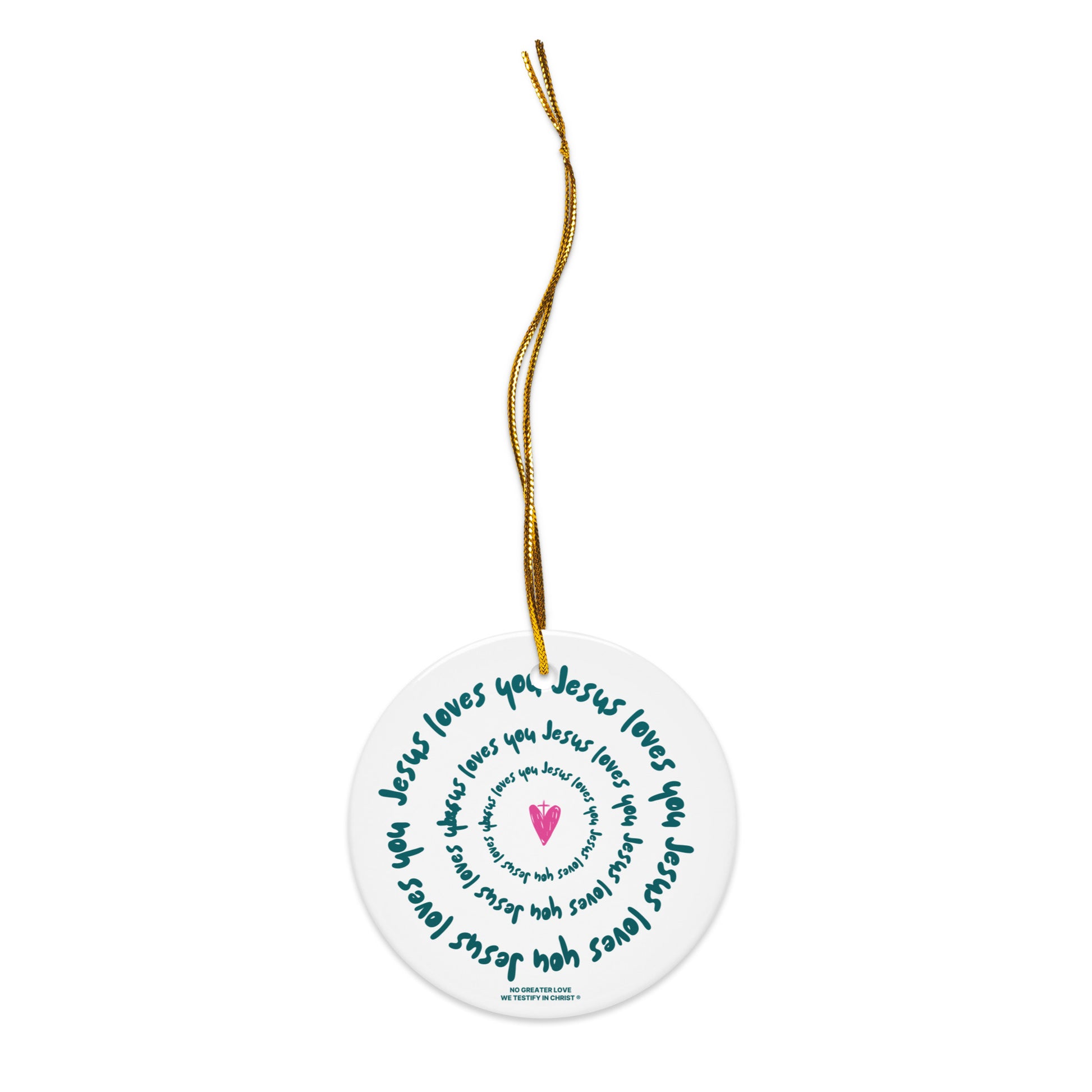 Jesus Loves You Double-sided ceramic ornaments Circle