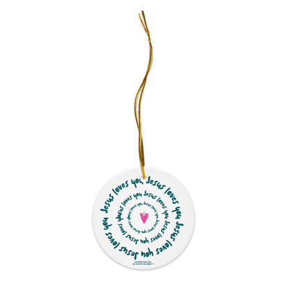 Jesus Loves You Double-sided ceramic ornaments Circle