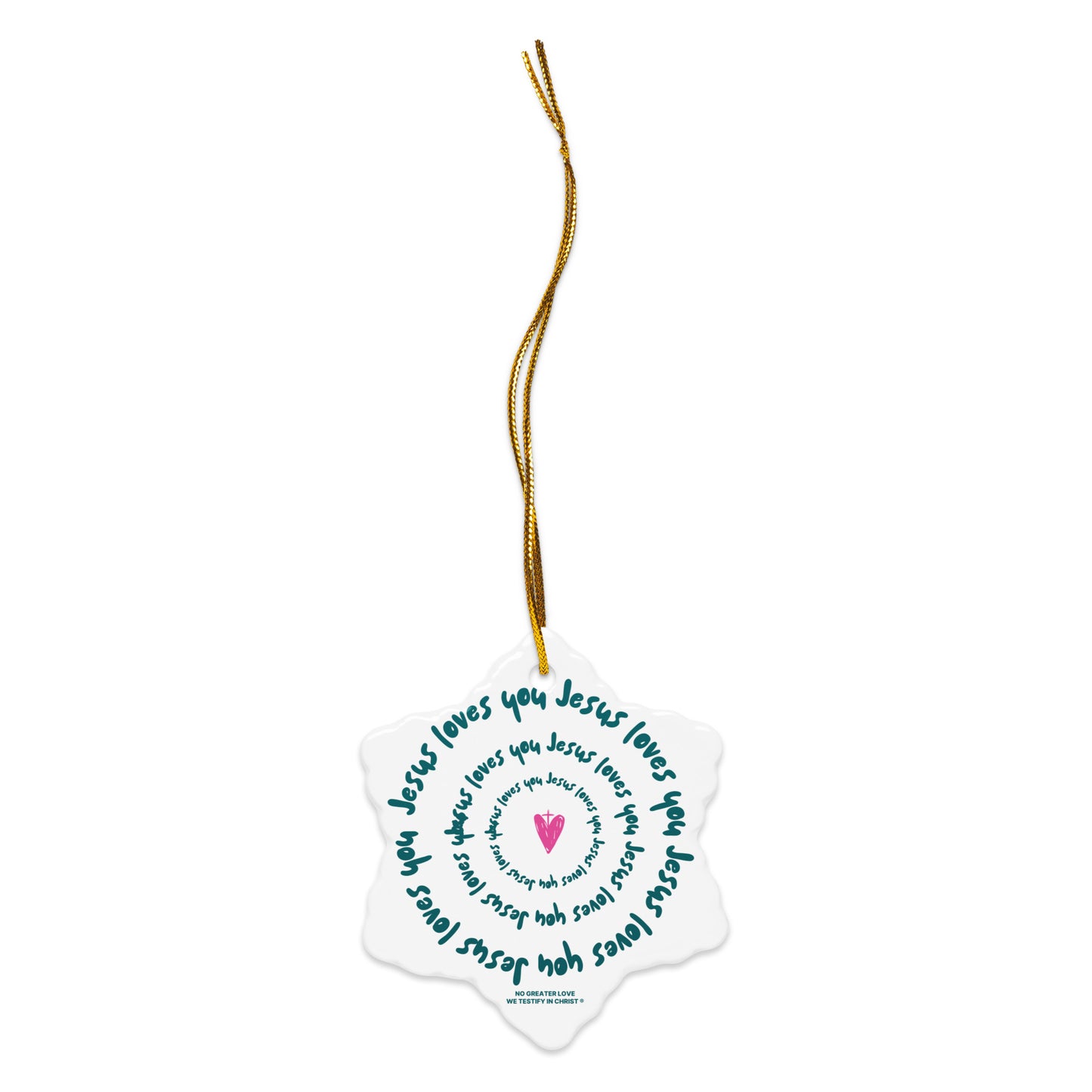 Jesus Loves You Double-sided ceramic ornaments