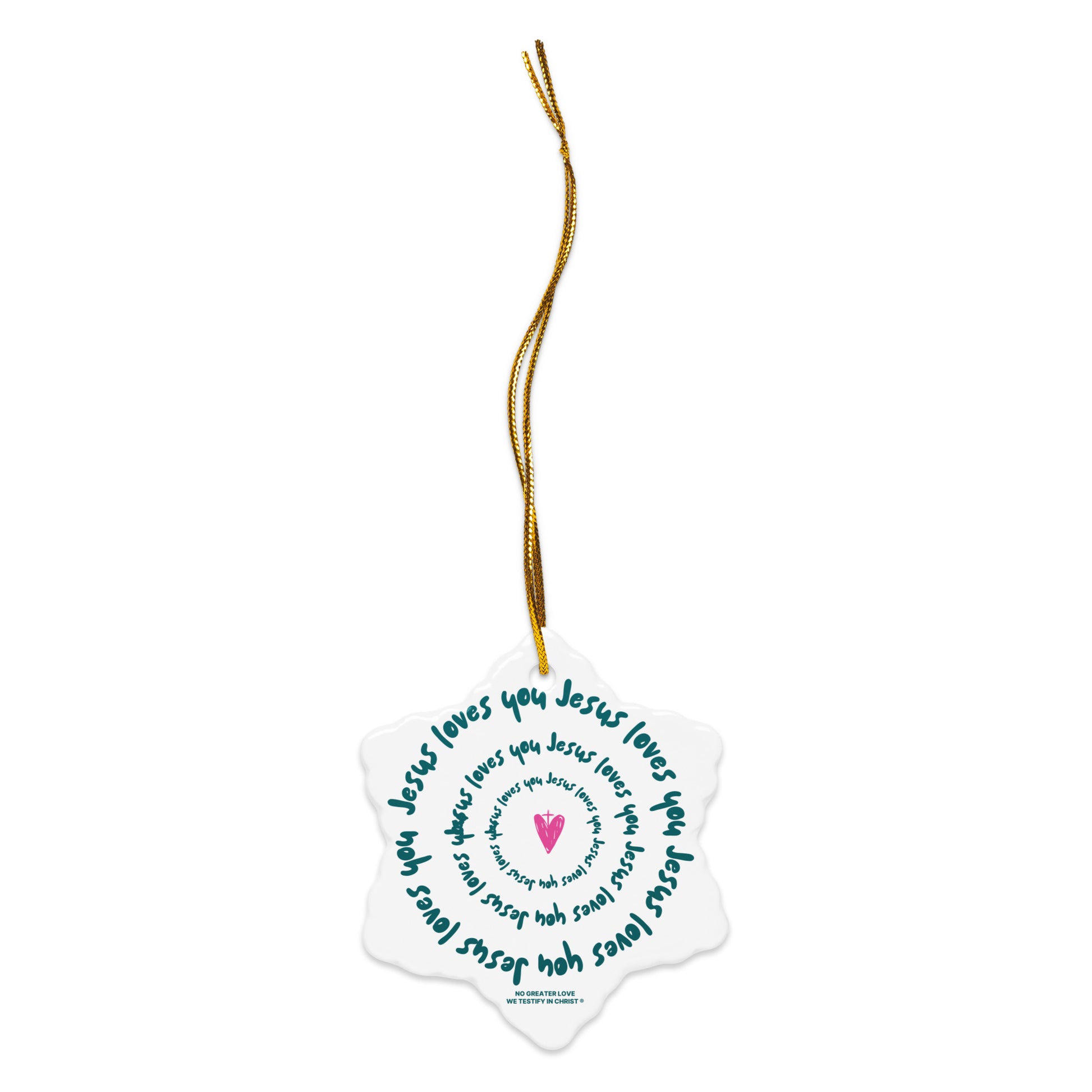 Jesus Loves You Double-sided ceramic ornaments