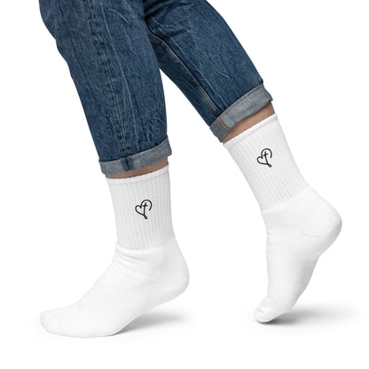 Love In Christ Embroidered socks White