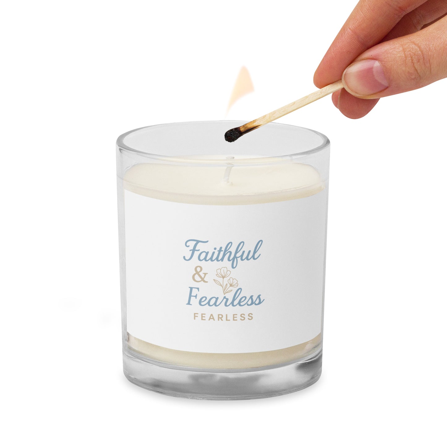 Faitful & Fearless Glass jar soy wax candle