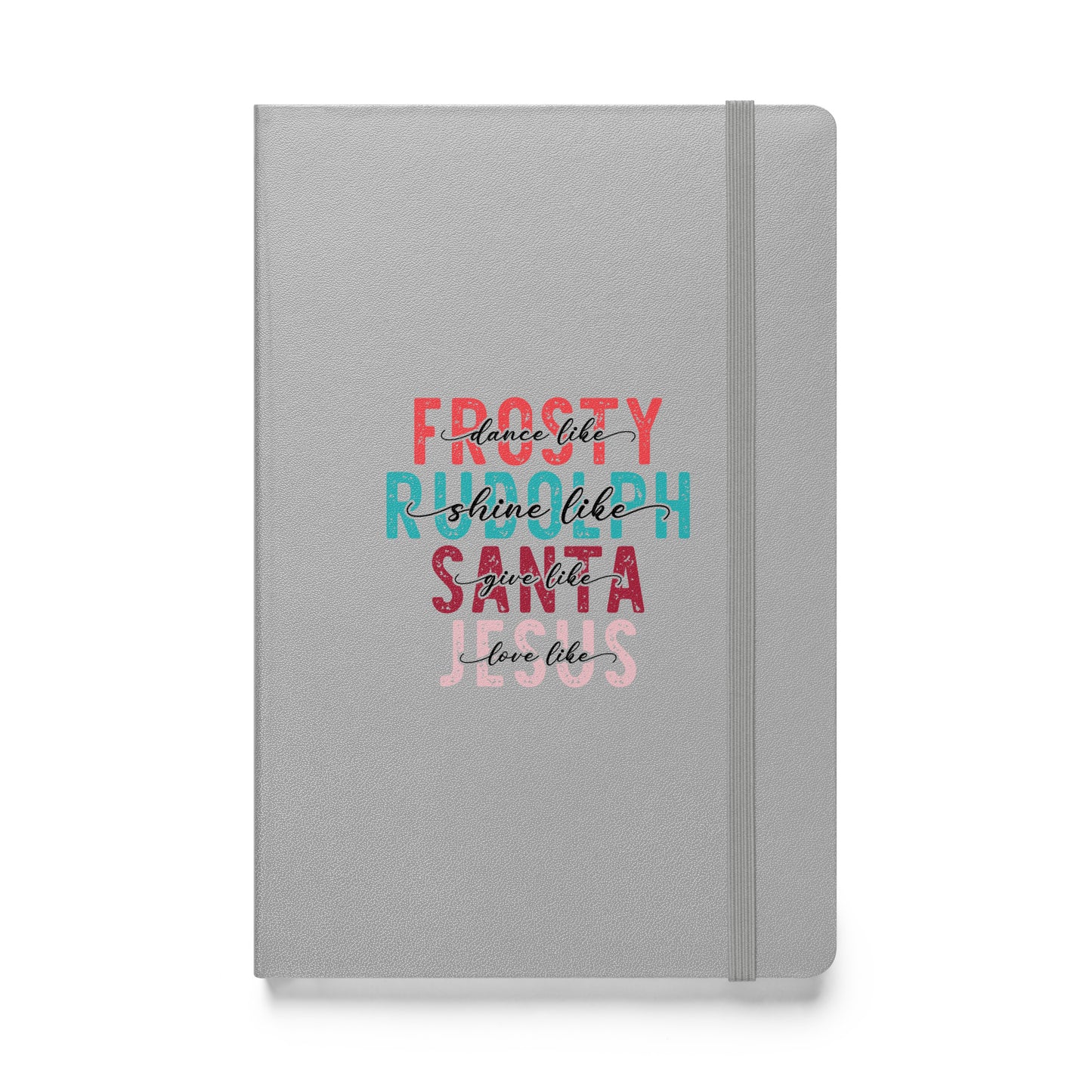Frosty Rudolph Santa Jesus Hardcover bound notebook Silver