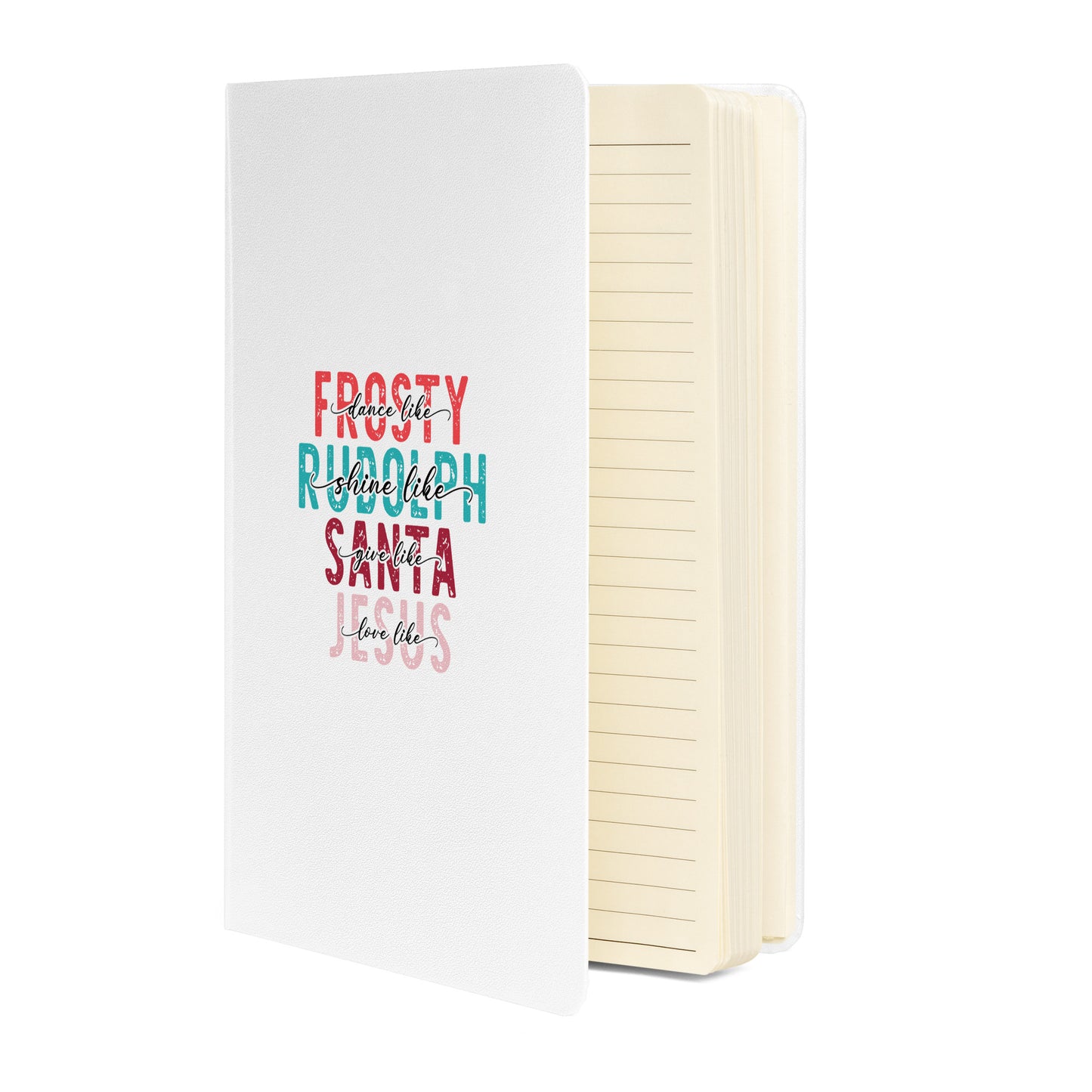 Frosty Rudolph Santa Jesus Hardcover bound notebook Turquoise