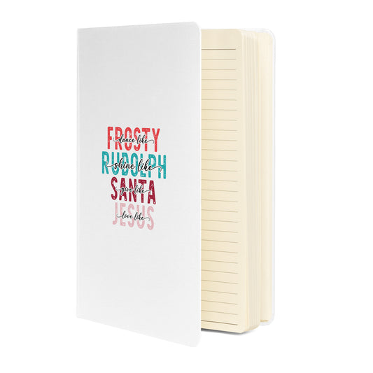 Frosty Rudolph Santa Jesus Hardcover bound notebook Turquoise