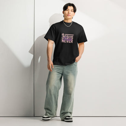 Jesus Never Fails Men’s box tee