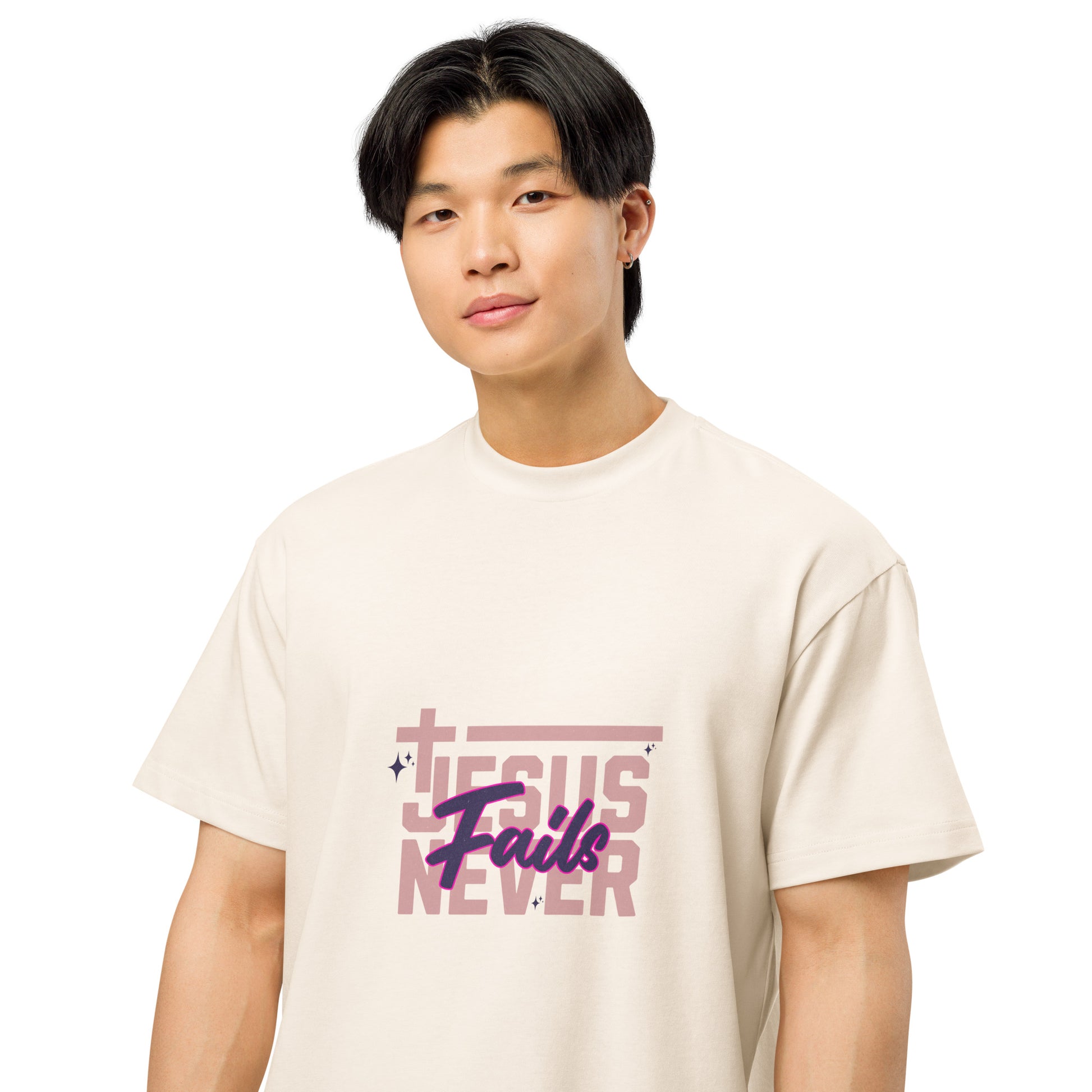 Jesus Never Fails Men’s box tee