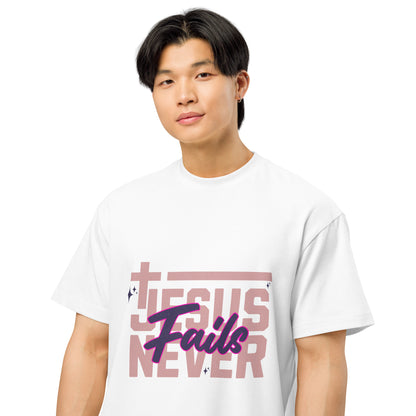Jesus Never Fails Men’s box tee