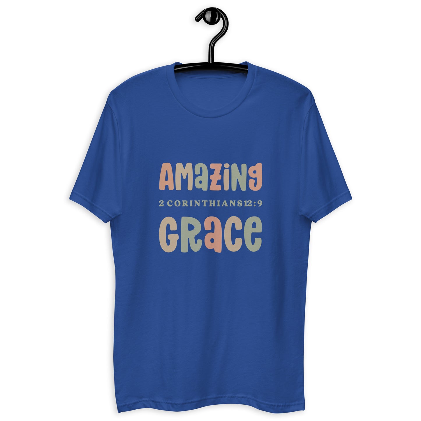 Amazing Grace men Short Sleeve T-shirt Royal Blue