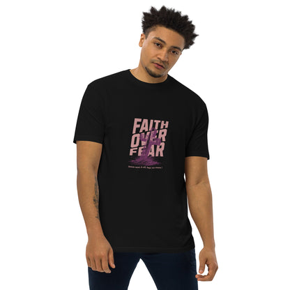 Faith Over Fear Men’s premium heavyweight tee Black