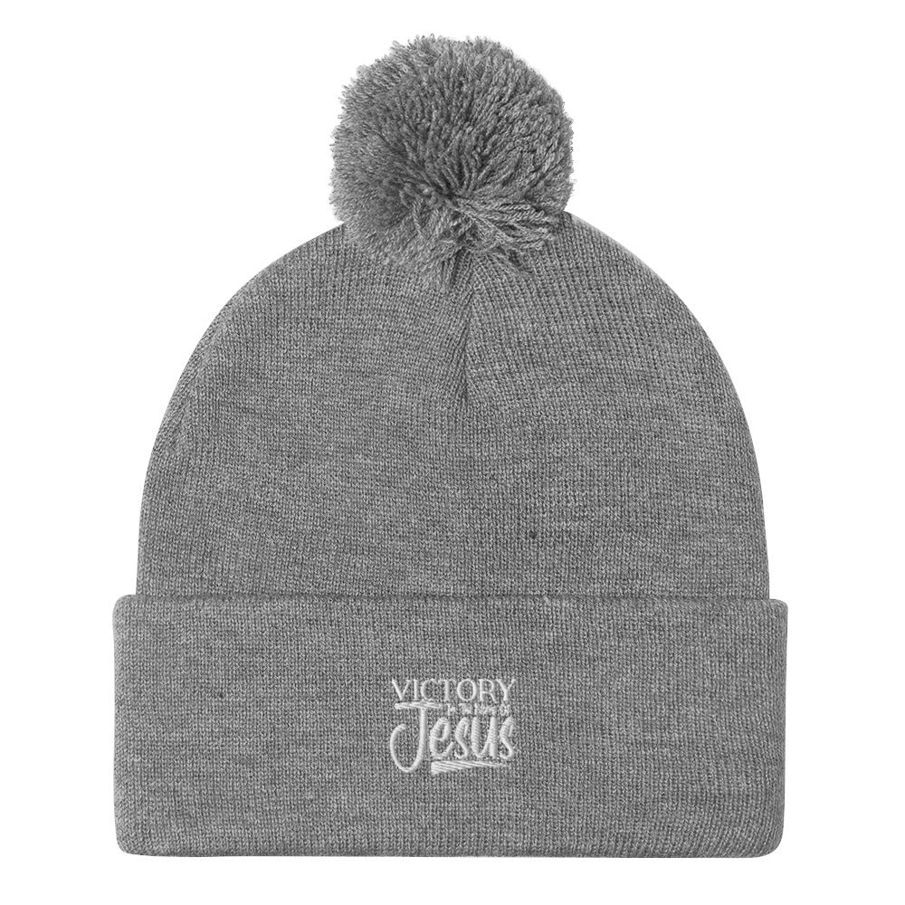 Victory In Jesus Pom-Pom Beanie