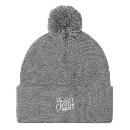 Victory In Jesus Pom-Pom Beanie