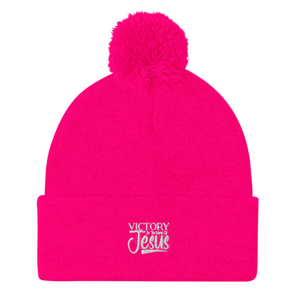 Victory In Jesus Pom-Pom Beanie