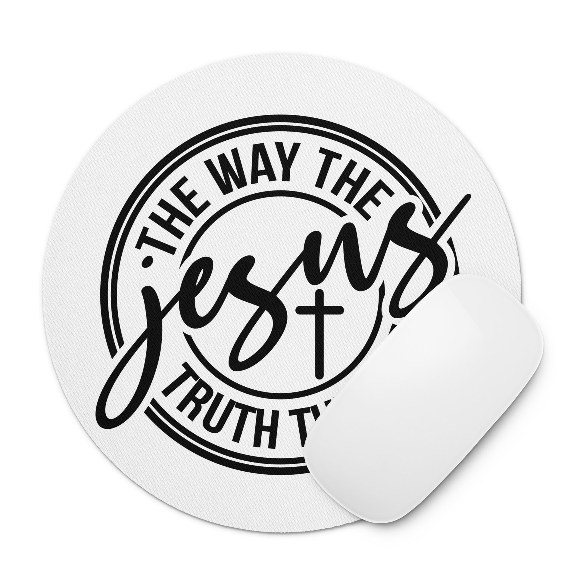 Jesus The Way The Life The Truth Round mouse pad Default Title