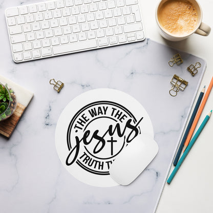 Jesus The Way The Life The Truth Round mouse pad