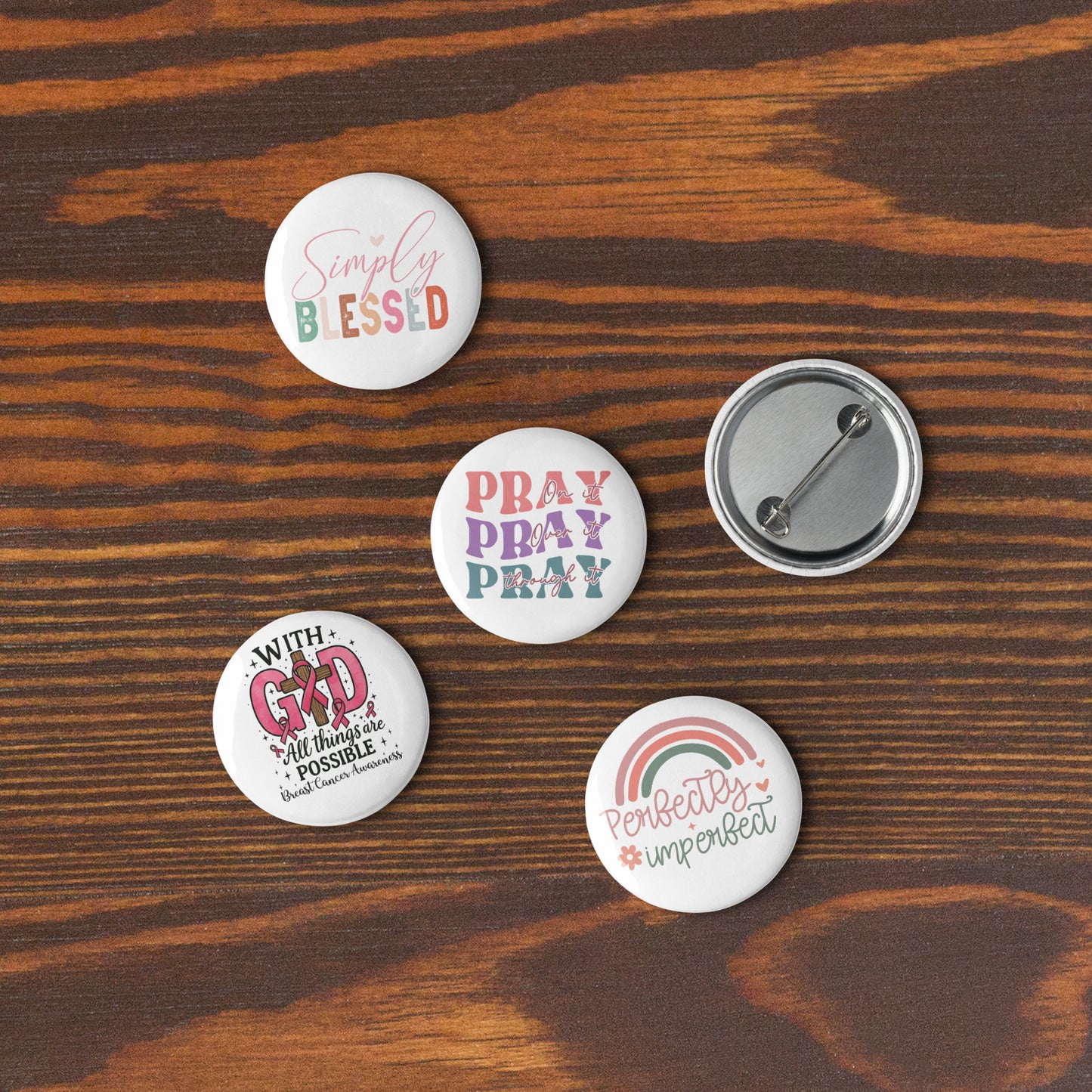 God's Love Set of pin buttons 1.25″