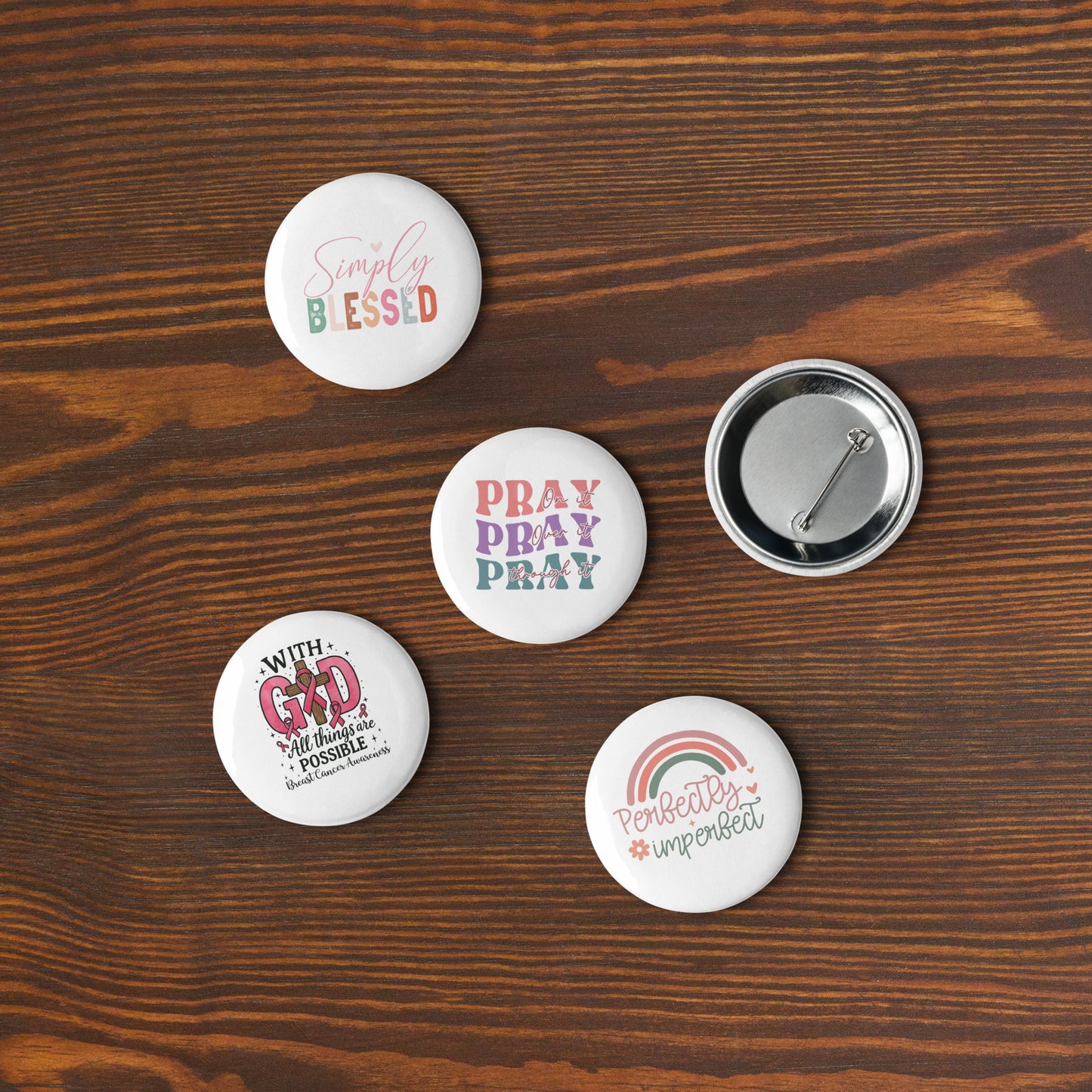 God's Love Set of pin buttons 2.25″