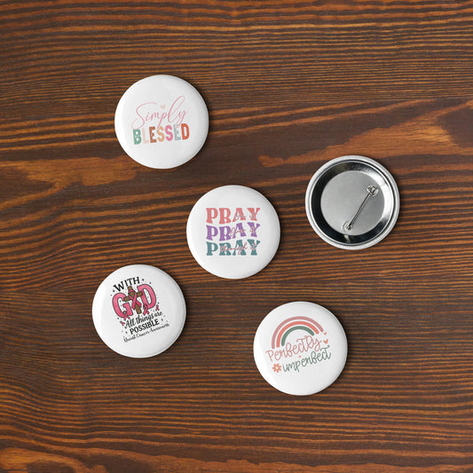 God's Love Set of pin buttons 2.25″