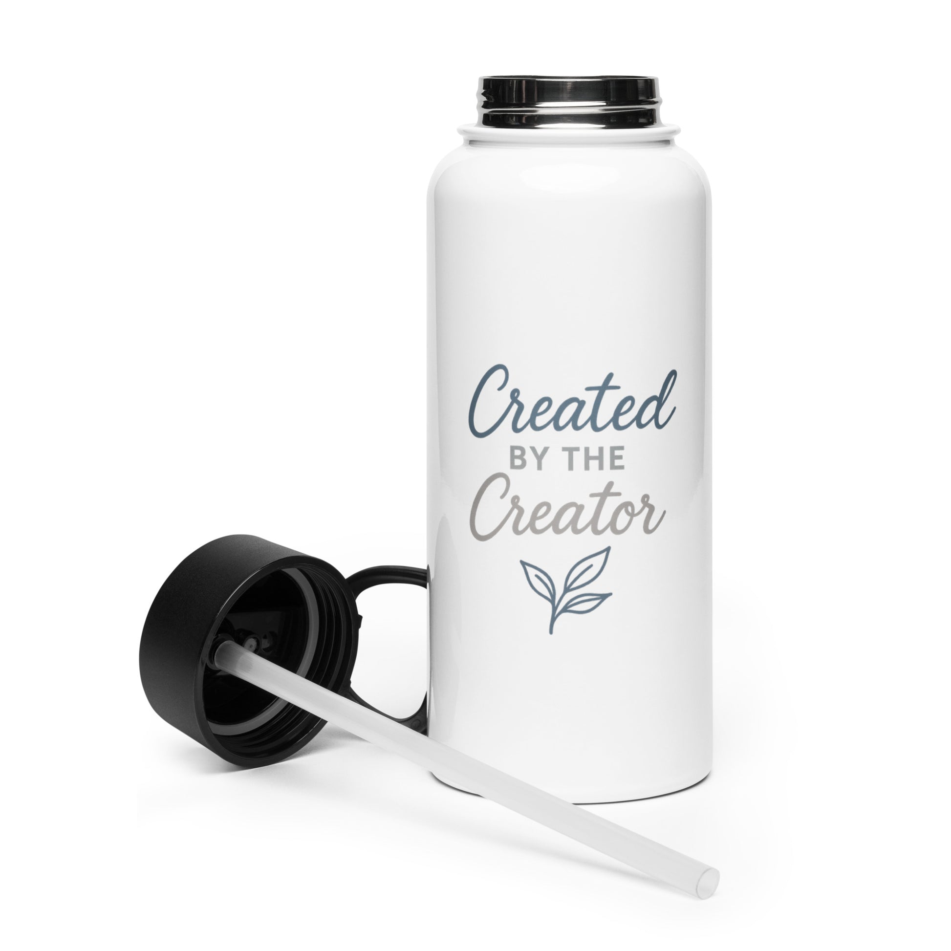 Created By The Creator Stainless steel water bottle with a straw lid