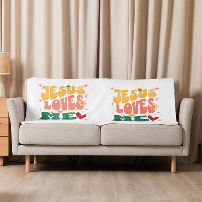 Jesus Loves Me Sherpa blanket 60″×80″