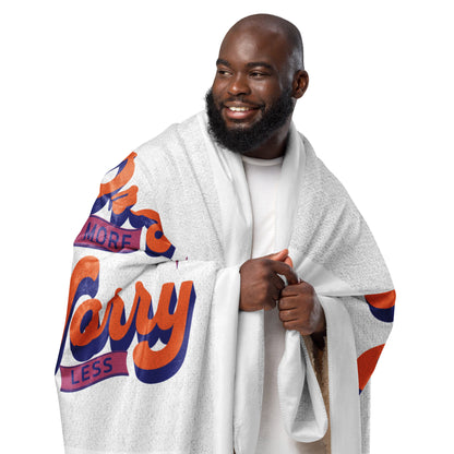 Pray More Worry Less Sherpa blanket 60″×80″