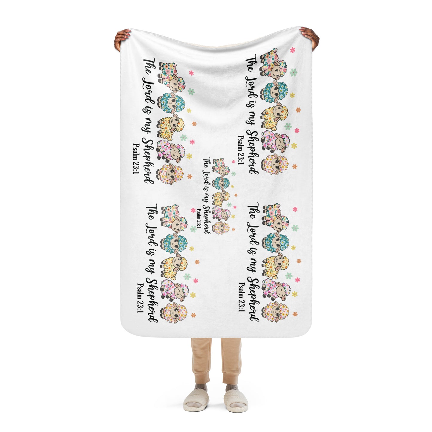 The Lord Is My Sheperd Sherpa blanket