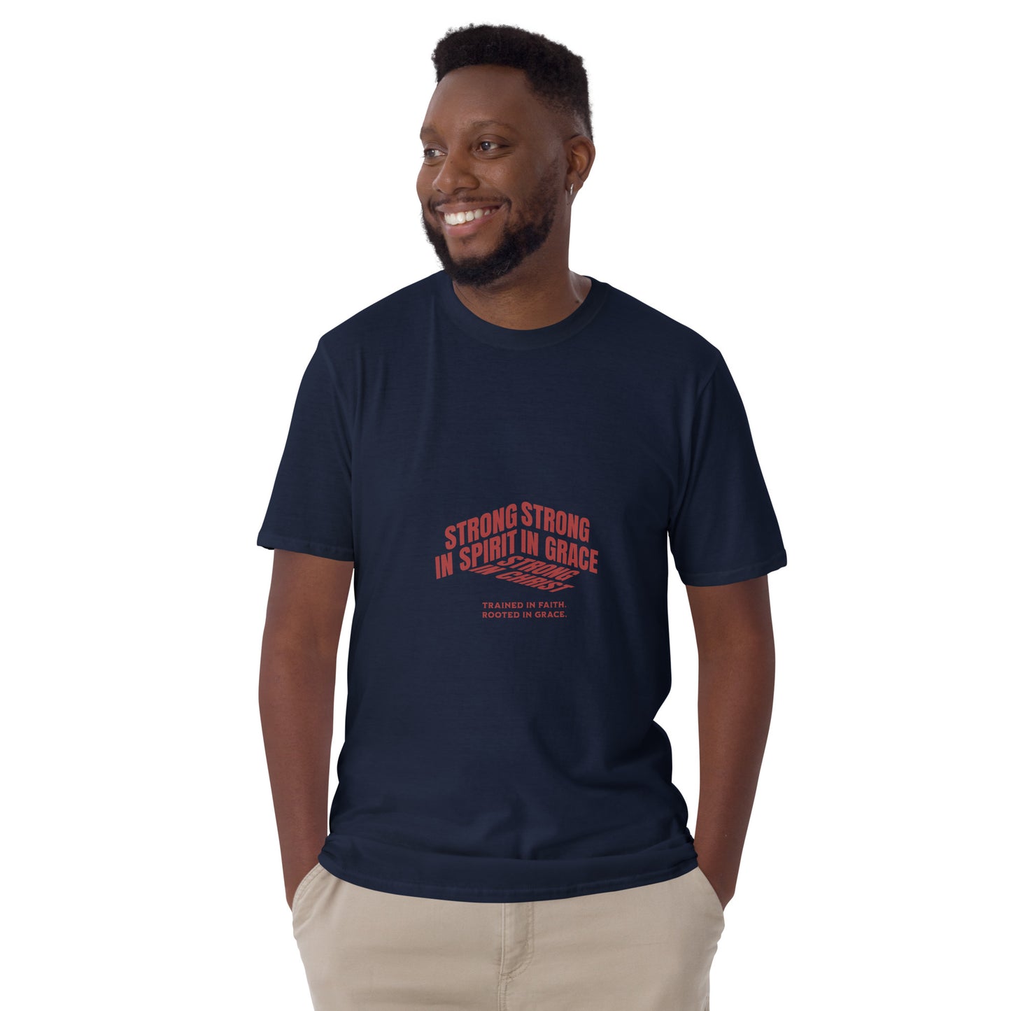 Strong In Spirit Strong In Grace Strong In Christ Trained In Faith Rooted In Grace Men’s Premium T-Shirt