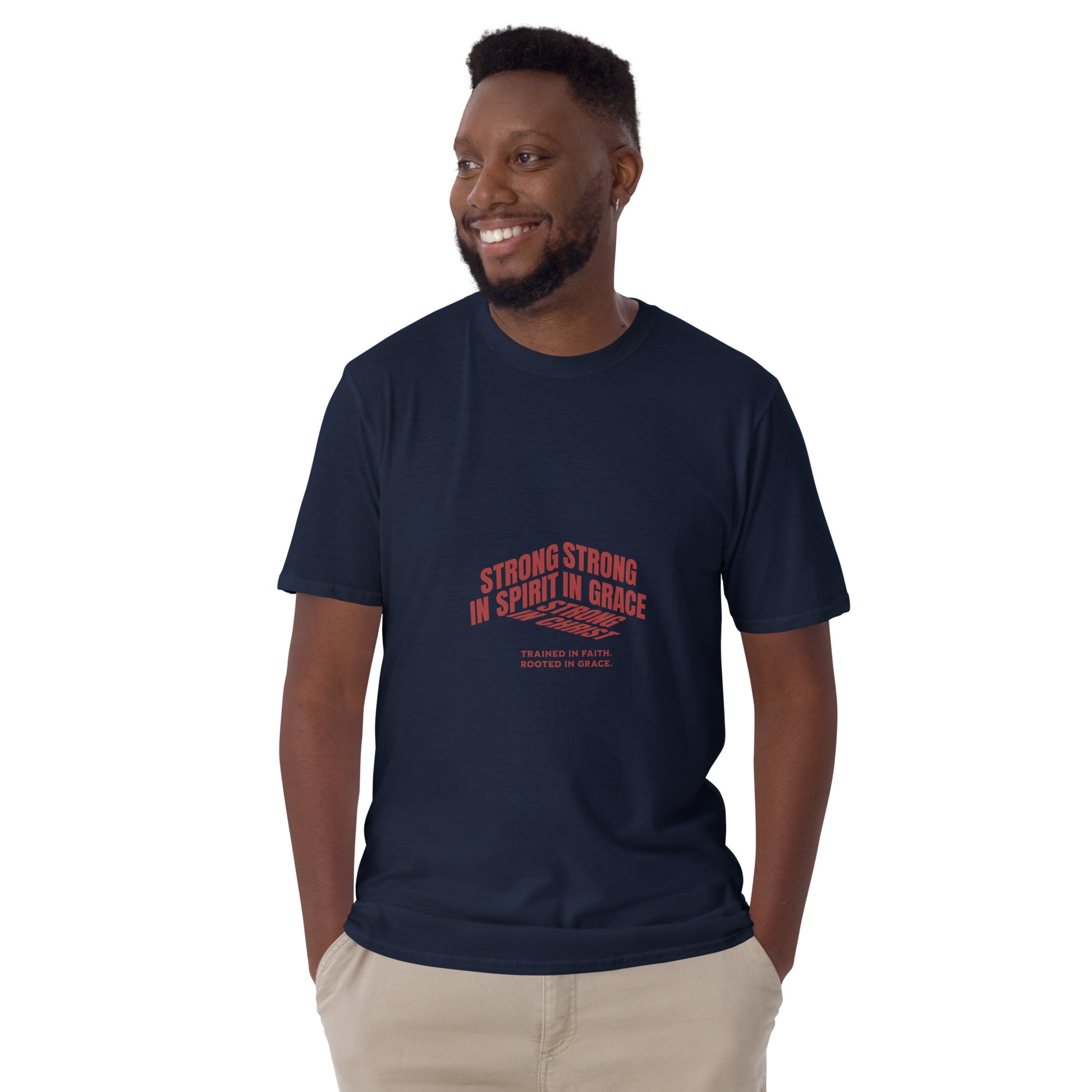 Strong In Spirit Strong In Grace Strong In Christ Trained In Faith Rooted In Grace Men’s Premium T-Shirt