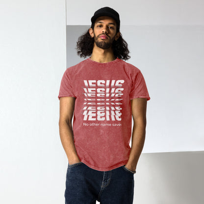 Jesus No Other Name Saves Unisex Denim T-Shirt