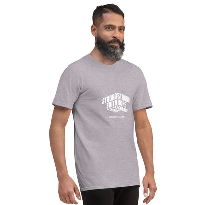 Strong Hope Faith Love in Christ Alone Unisex Short-Sleeve T-Shirt Heather Grey