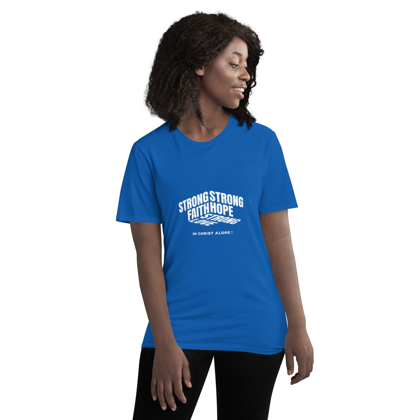 Strong Hope Faith Love in Christ Alone Unisex Short-Sleeve T-Shirt Royal Blue