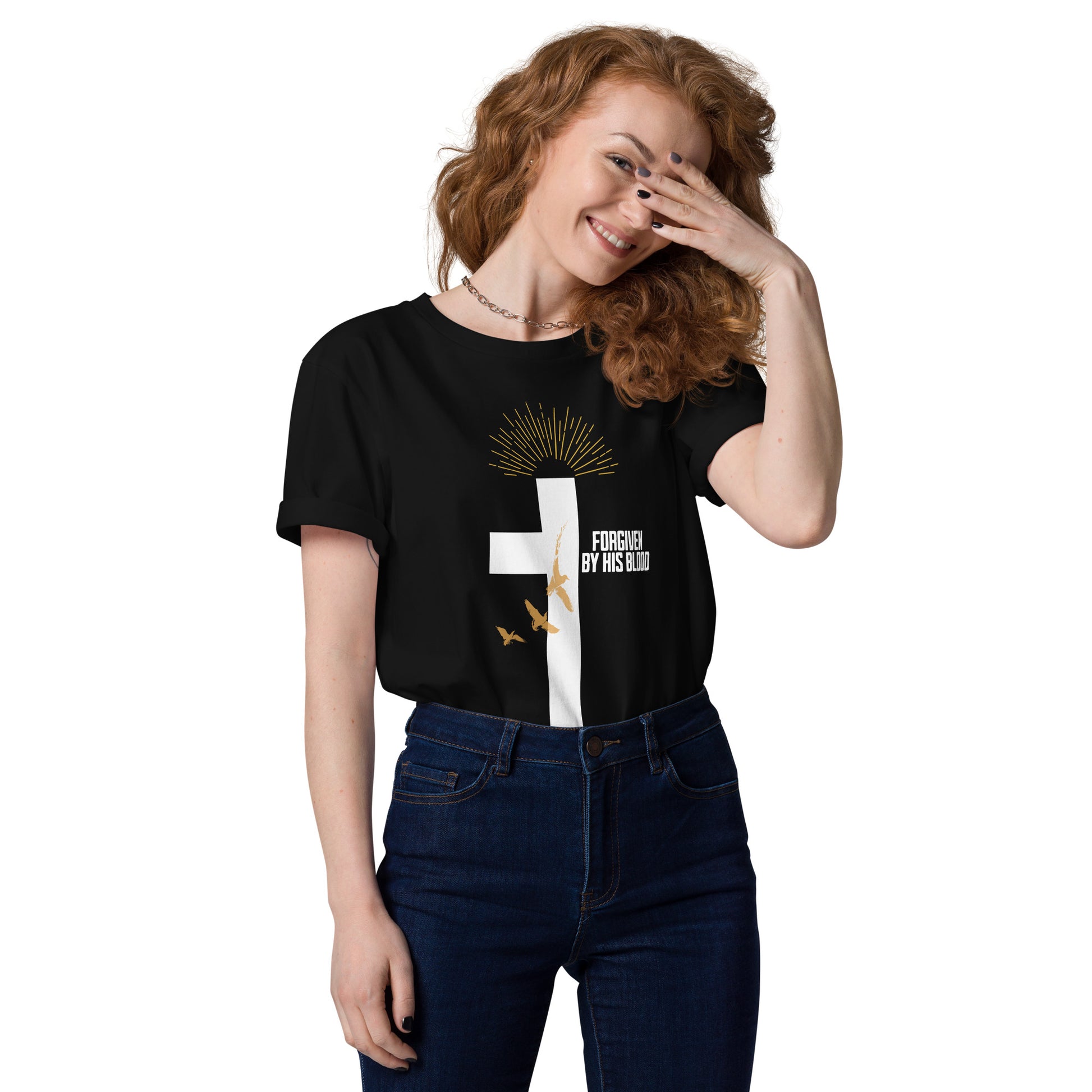 Forgiven By His Blood Unisex organic cotton t-shirt Black