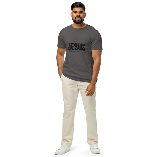 Jesus Is The Reason I'm Always Winning Unisex organic mid-light t-shirt Anthracite