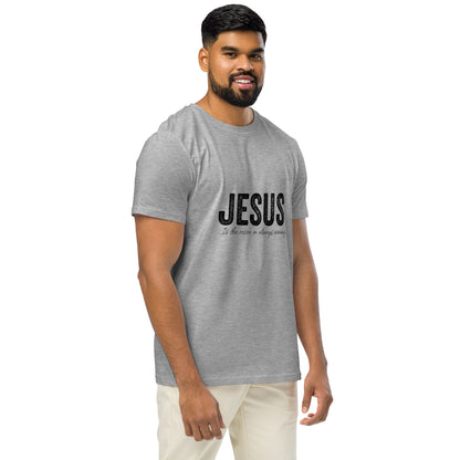Jesus Is The Reason I'm Always Winning Unisex organic mid-light t-shirt Heather Grey