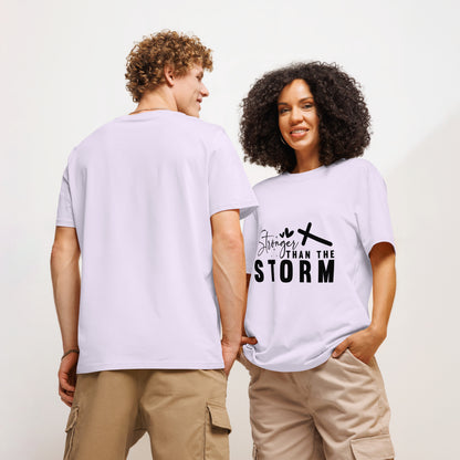 Stronger Than The Storm Unisex organic ribbed neck t-shirt Lavender