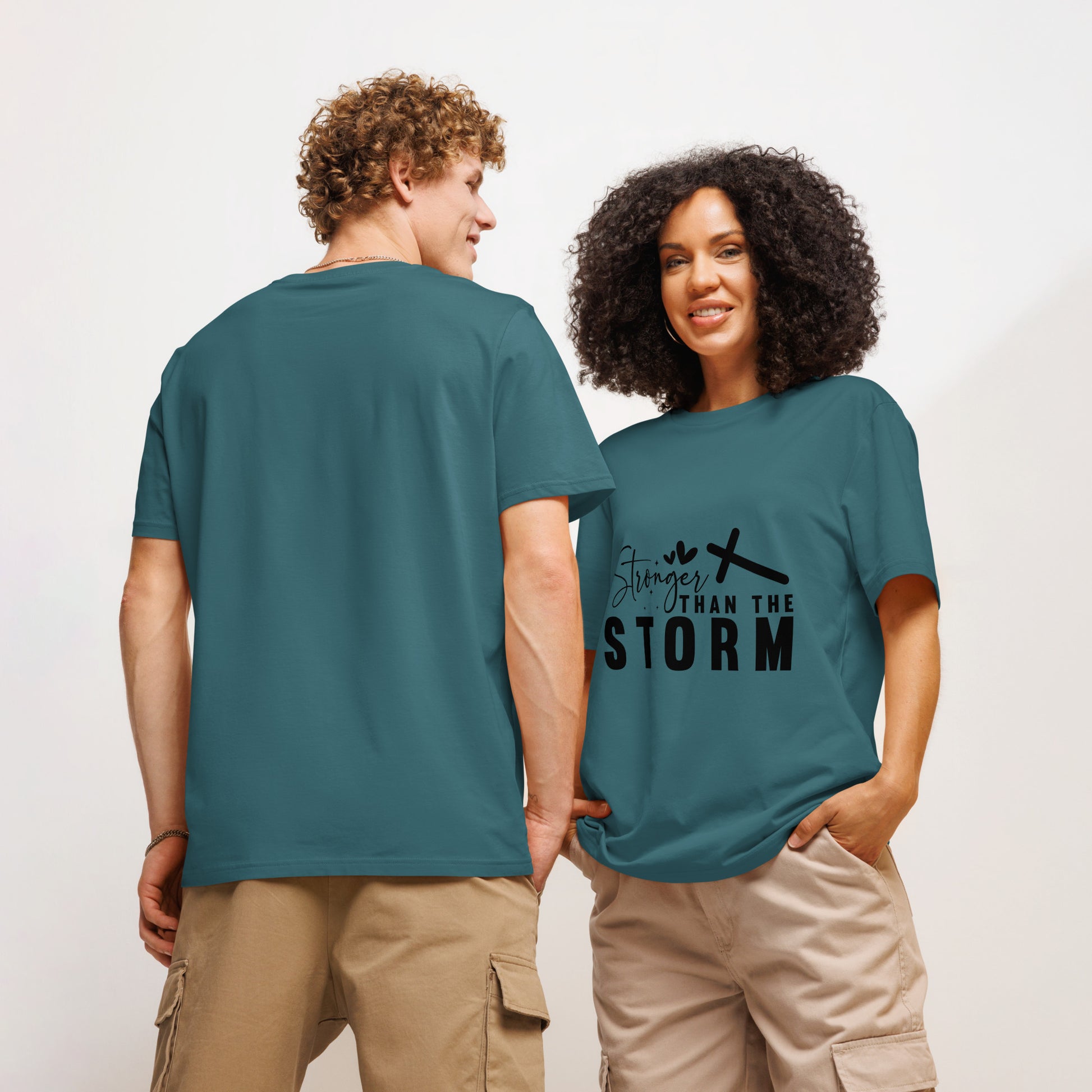 Stronger Than The Storm Unisex organic ribbed neck t-shirt Stargazer
